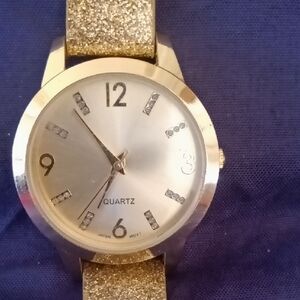 Gold Glitter Quartz Watch